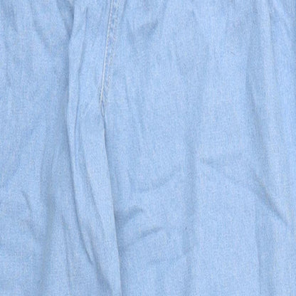 ASOS Womens Blue  Cotton Mom Jeans Size 28 in L32 in Regular Button