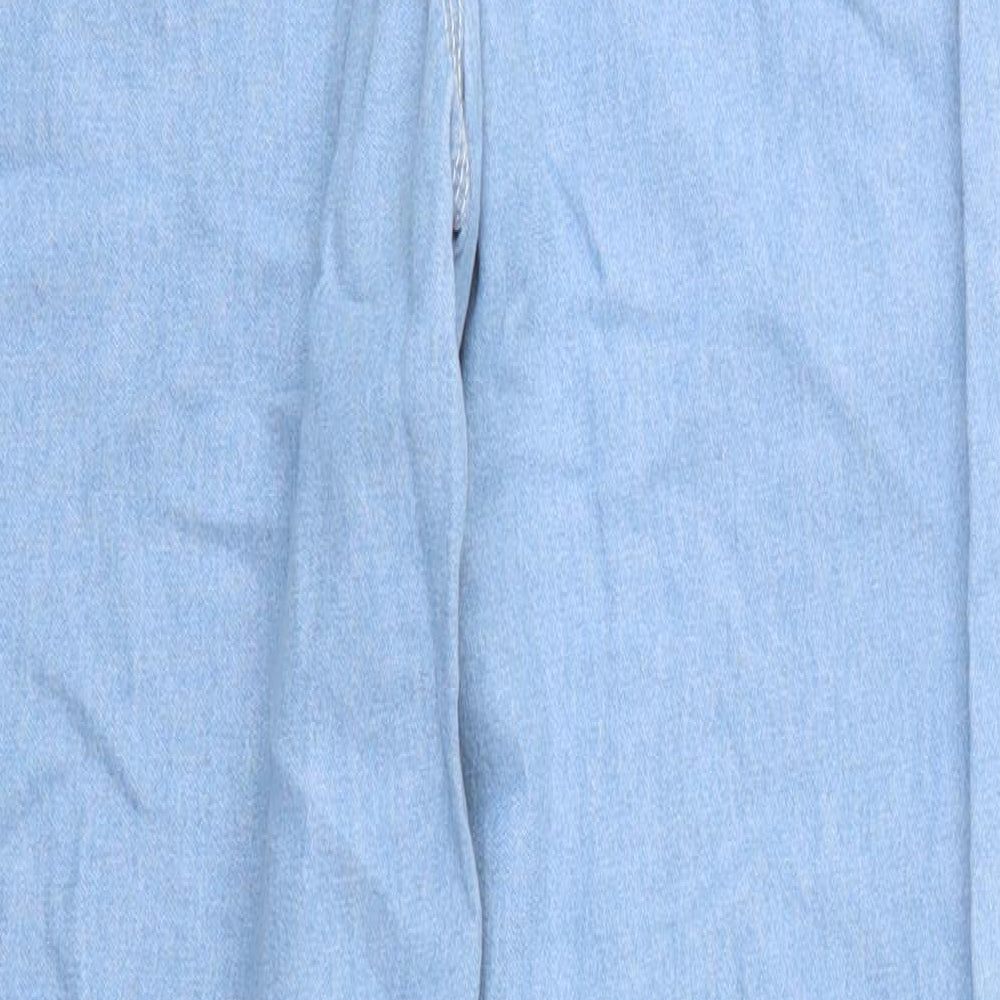 ASOS Womens Blue  Cotton Mom Jeans Size 28 in L32 in Regular Button