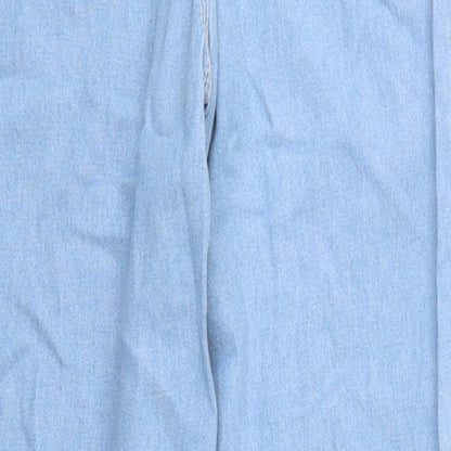 ASOS Womens Blue  Cotton Mom Jeans Size 28 in L32 in Regular Button