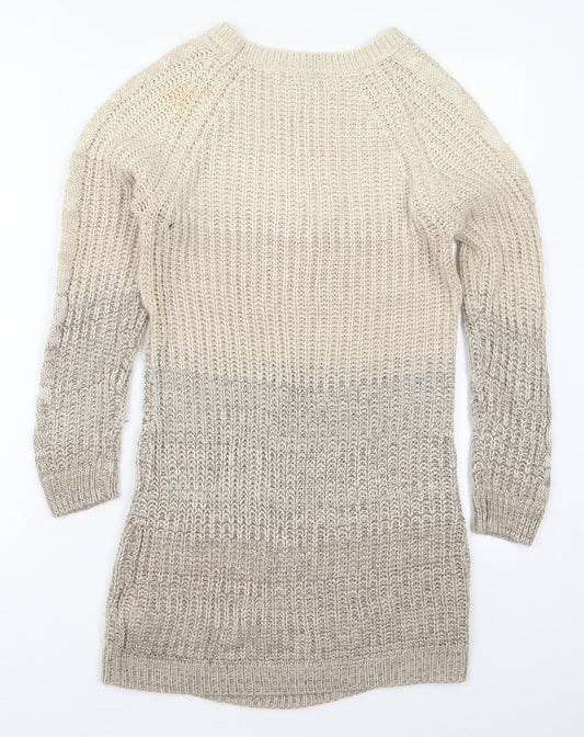 Womens UK Size S Peacocks Beige Pullover Jumper