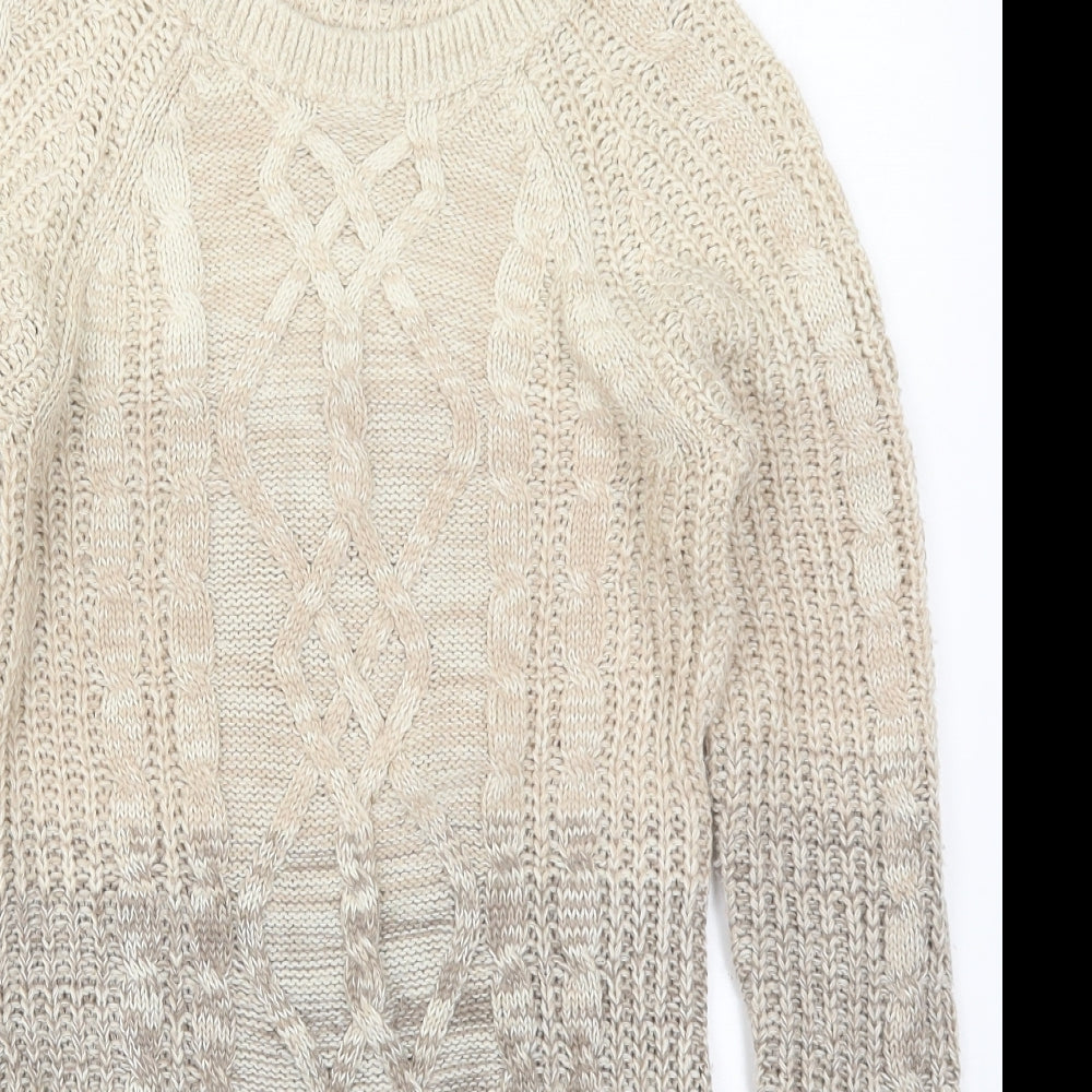 Womens UK Size S Peacocks Beige Pullover Jumper