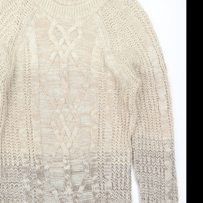 Womens UK Size S Peacocks Beige Pullover Jumper
