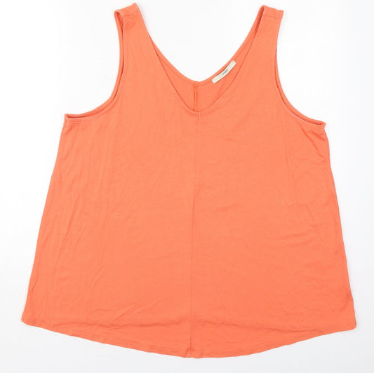 George Womens Orange  Viscose Basic Tank Size 18 V-Neck