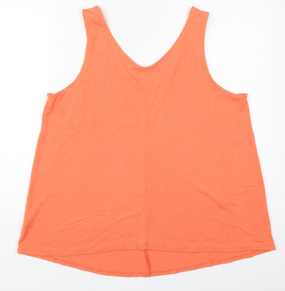 George Womens Orange  Viscose Basic Tank Size 18 V-Neck