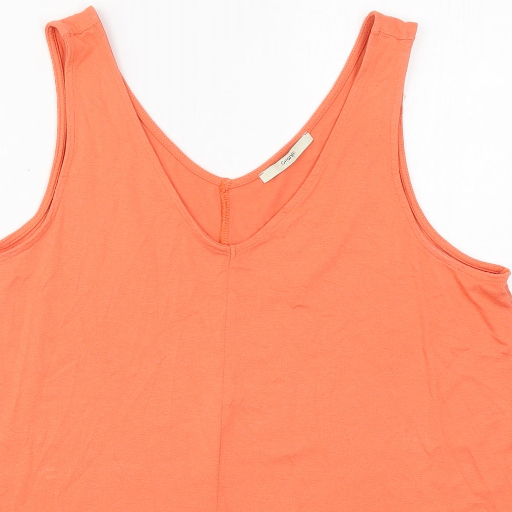 George Womens Orange  Viscose Basic Tank Size 18 V-Neck