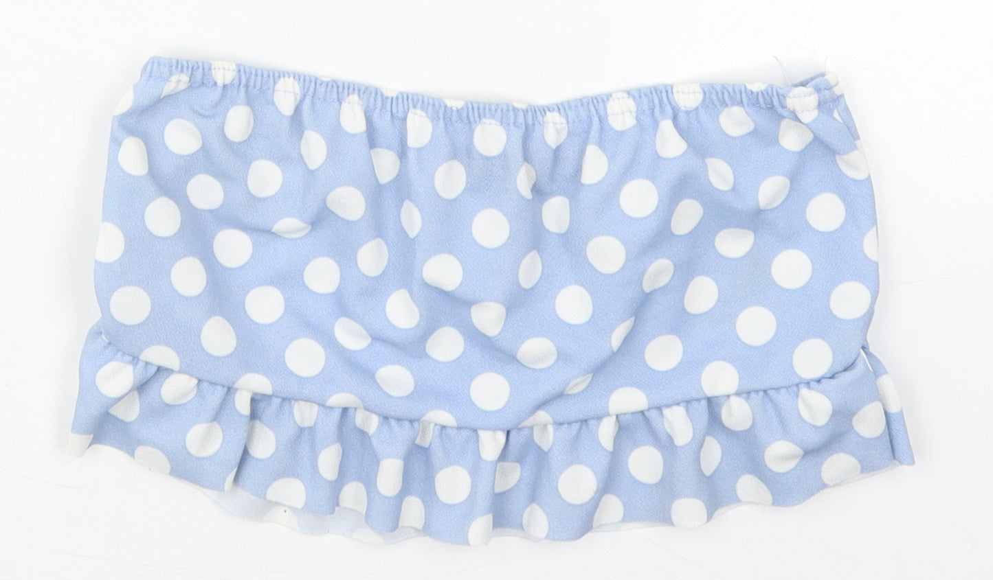 I SAW IT FIRST Womens Blue Polka Dot Polyester Cropped Tank Size 14 Round Neck