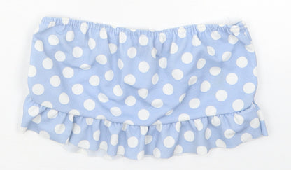 I SAW IT FIRST Womens Blue Polka Dot Polyester Cropped Tank Size 14 Round Neck