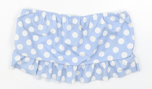 I SAW IT FIRST Womens Blue Polka Dot Polyester Cropped Tank Size 14 Round Neck