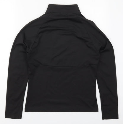Back view of PRETTYLITTLETHING women’s black polyester pullover sweatshirt, size UK 12, zip