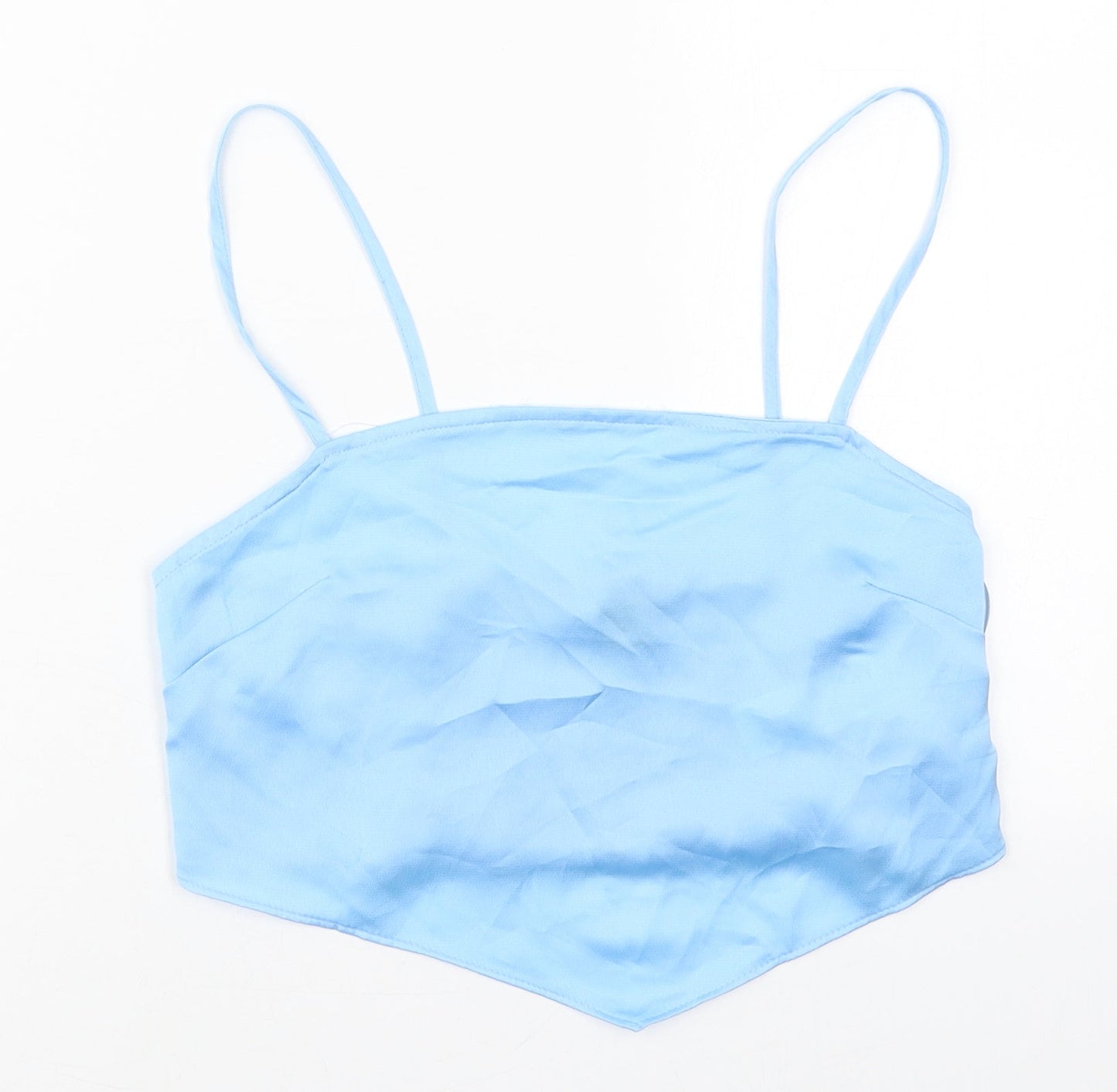 Primark Womens Blue  Polyester Cropped Tank Size 10 Square Neck