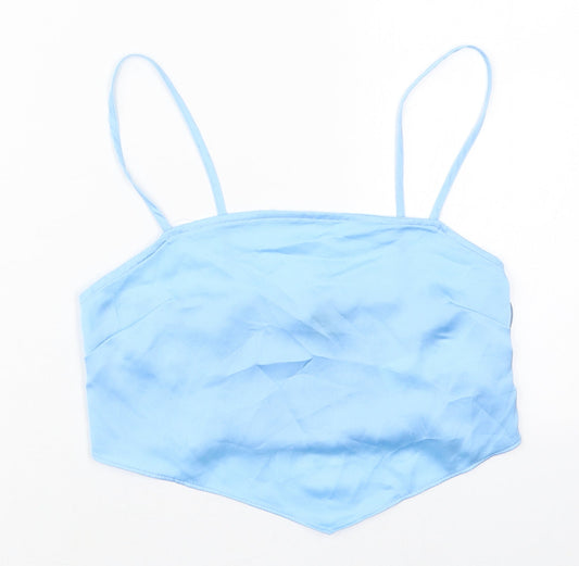 Primark Womens Blue  Polyester Cropped Tank Size 10 Square Neck