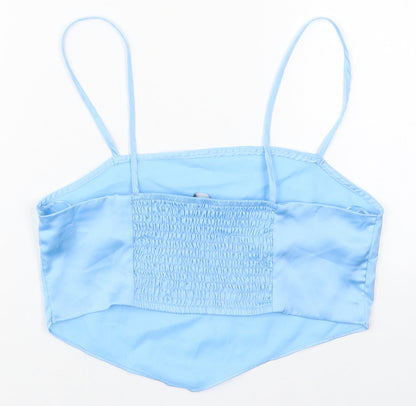 Primark Womens Blue  Polyester Cropped Tank Size 10 Square Neck