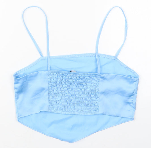 Primark Womens Blue  Polyester Cropped Tank Size 10 Square Neck