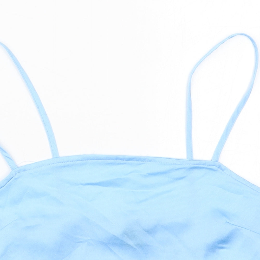 Primark Womens Blue  Polyester Cropped Tank Size 10 Square Neck