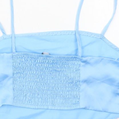 Primark Womens Blue  Polyester Cropped Tank Size 10 Square Neck