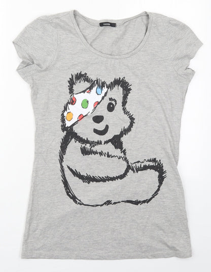 George Womens Grey  Cotton Basic T-Shirt Size 14 Round Neck - Pudsey