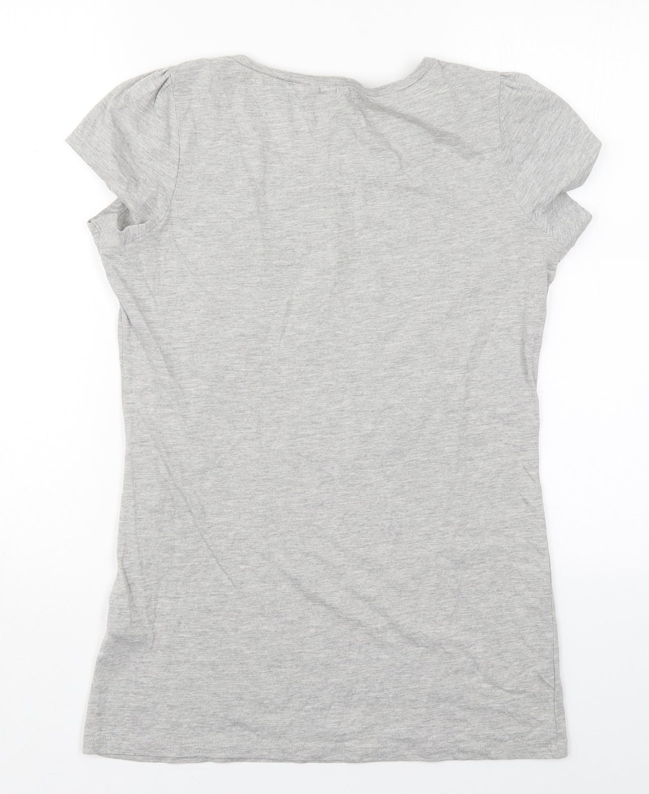 George Womens Grey  Cotton Basic T-Shirt Size 14 Round Neck - Pudsey