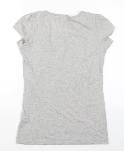 George Womens Grey  Cotton Basic T-Shirt Size 14 Round Neck - Pudsey