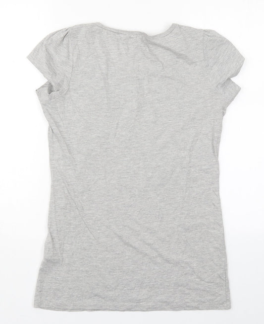 George Womens Grey  Cotton Basic T-Shirt Size 14 Round Neck - Pudsey