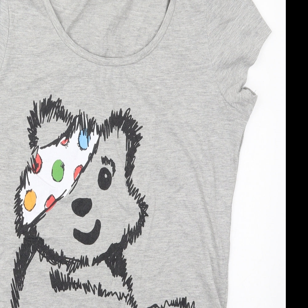 George Womens Grey  Cotton Basic T-Shirt Size 14 Round Neck - Pudsey