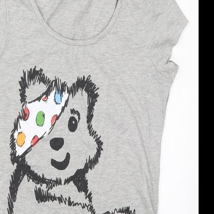 George Womens Grey  Cotton Basic T-Shirt Size 14 Round Neck - Pudsey