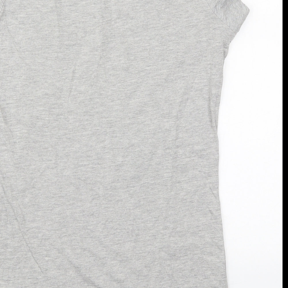 George Womens Grey  Cotton Basic T-Shirt Size 14 Round Neck - Pudsey