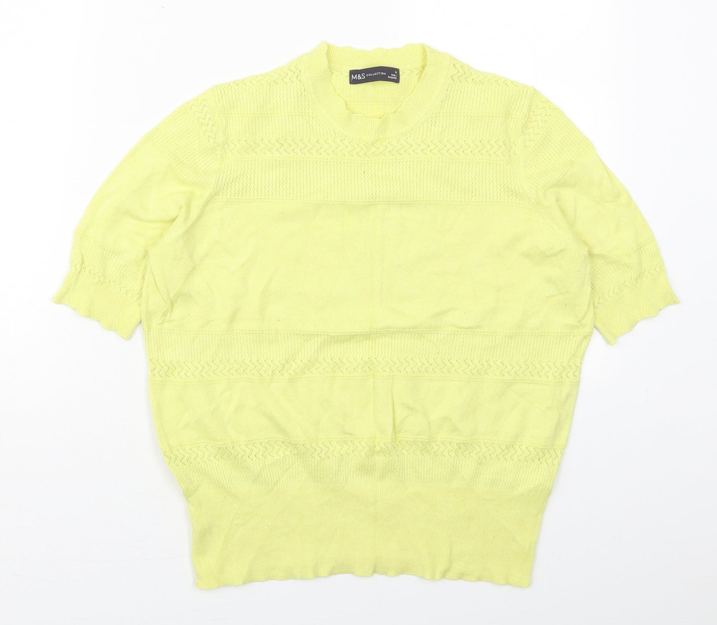 Womens UK Size 14 Marks and Spencer Yellow Pullover Jumper