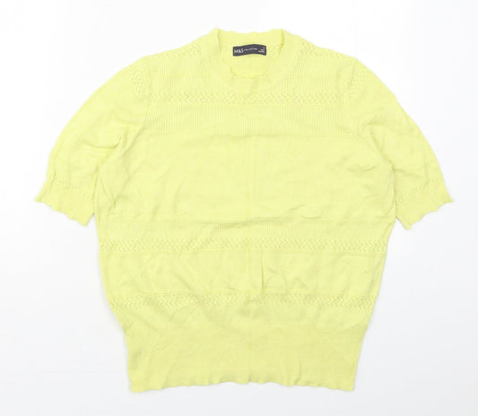 Womens UK Size 14 Marks and Spencer Yellow Pullover Jumper