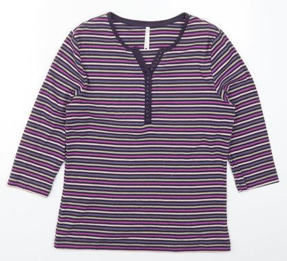 Womens UK Size S Bonmarché Purple Basic T-Shirt