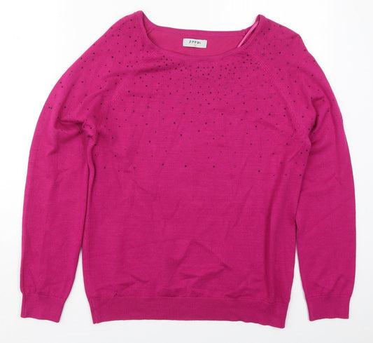 Womens UK Size 12 Soon Pink Pullover Jumper