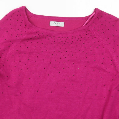 Womens UK Size 12 Soon Pink Pullover Jumper