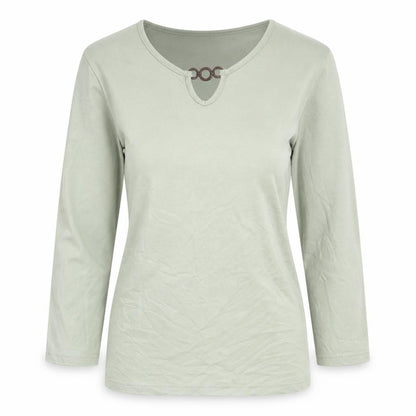 Damart Womens Green  Viscose Basic T-Shirt Size 10 Round Neck