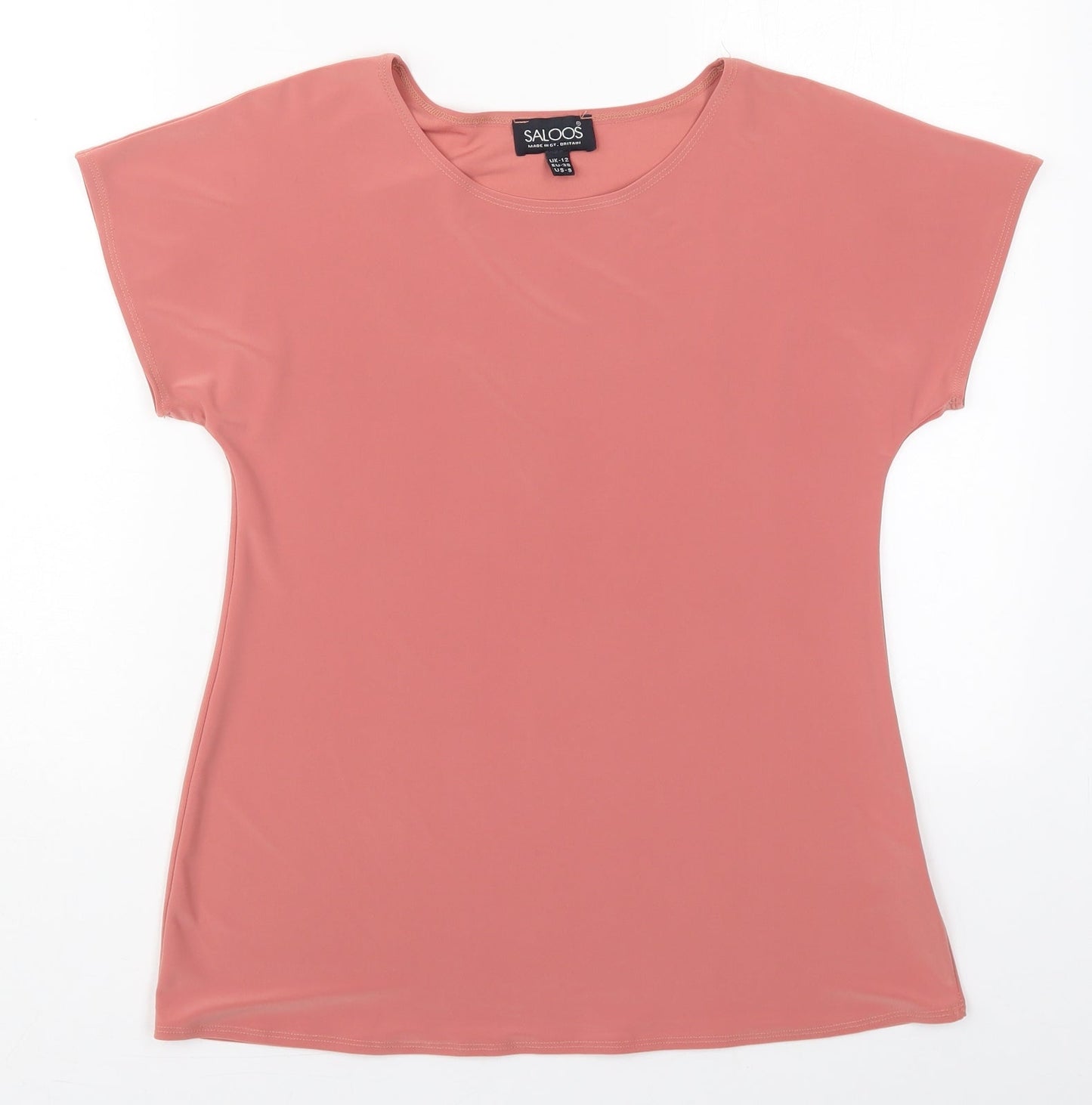Womens UK Size 12 Saloos Pink Basic T-Shirt
