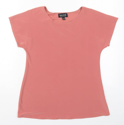 Womens UK Size 12 Saloos Pink Basic T-Shirt