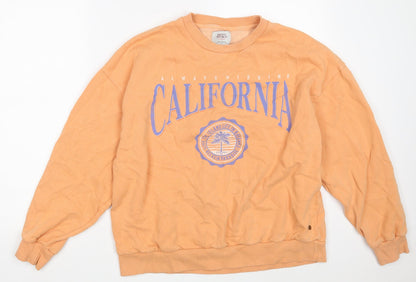 Womens UK Size M Pull&Bear Orange Pullover Jumper