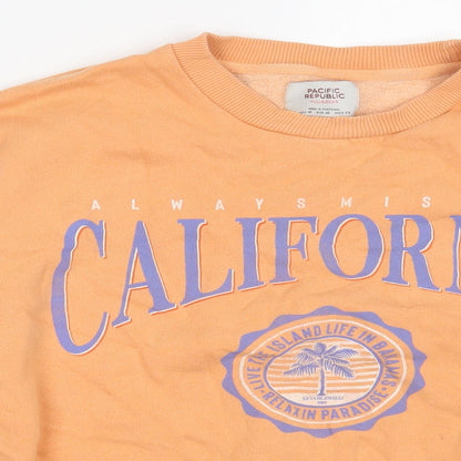 Womens UK Size M Pull&Bear Orange Pullover Jumper