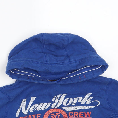 NEXT Boys Blue  Cotton Pullover Hoodie Size 4 Years   - New York -Skate Crew