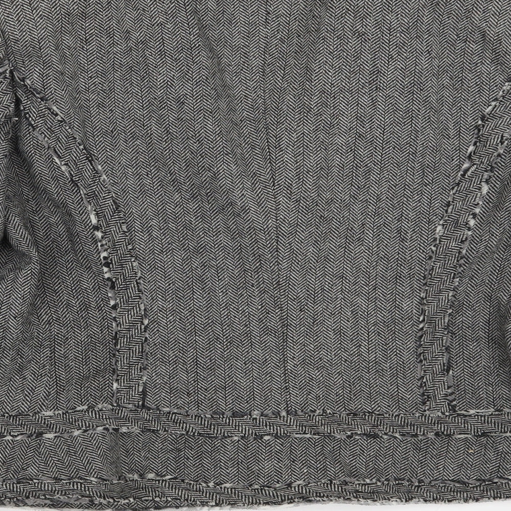 Simon Jeffrey Womens Grey Houndstooth  Jacket Blazer Size 14  Snap