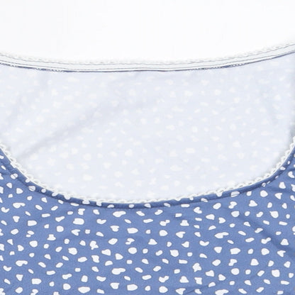 Womens UK Size M ROMWE Blue Cropped T-Shirt