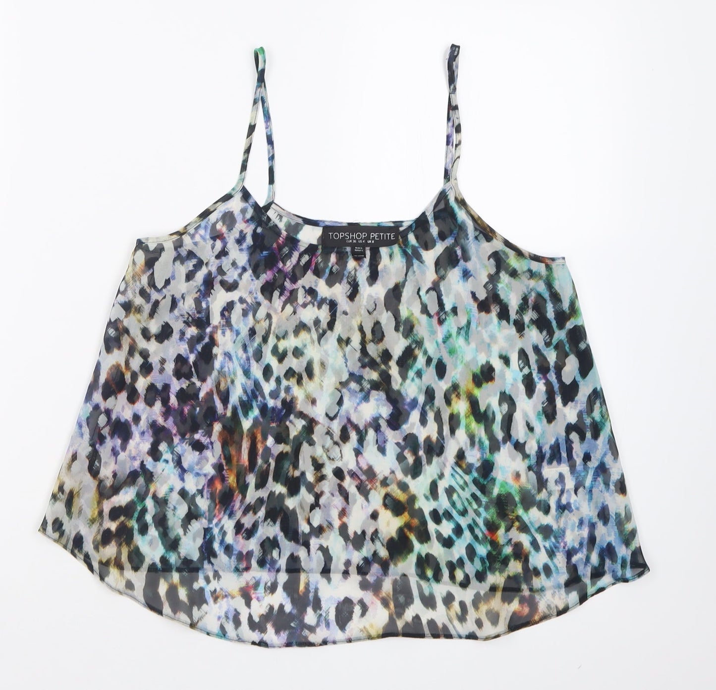 Womens UK Size 8 Topshop Multicoloured Basic Tank