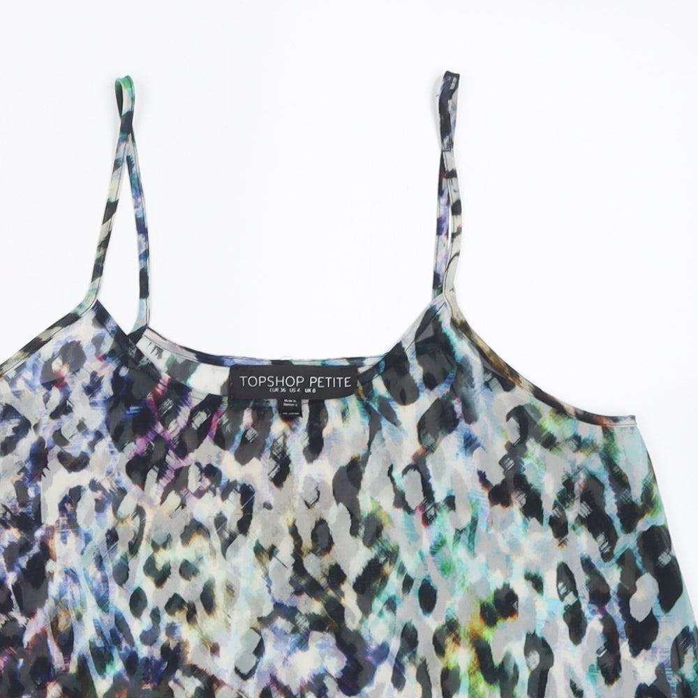 Womens UK Size 8 Topshop Multicoloured Basic Tank