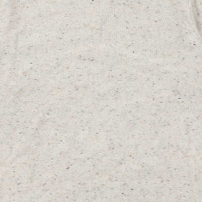 Red Herring Mens Beige Crew Neck Geometric Acrylic Pullover Jumper Size S