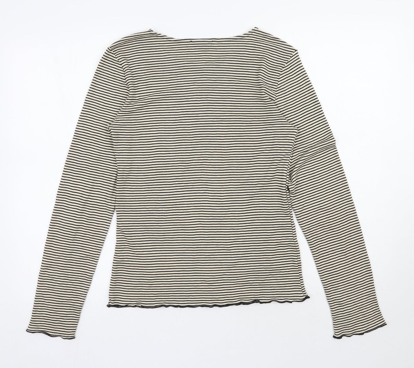Womens UK Size L Zara Beige Basic Blouse