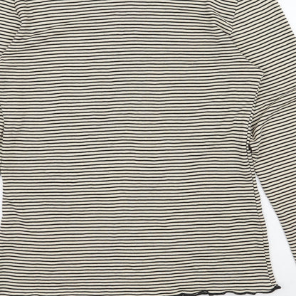 Womens UK Size L Zara Beige Basic Blouse