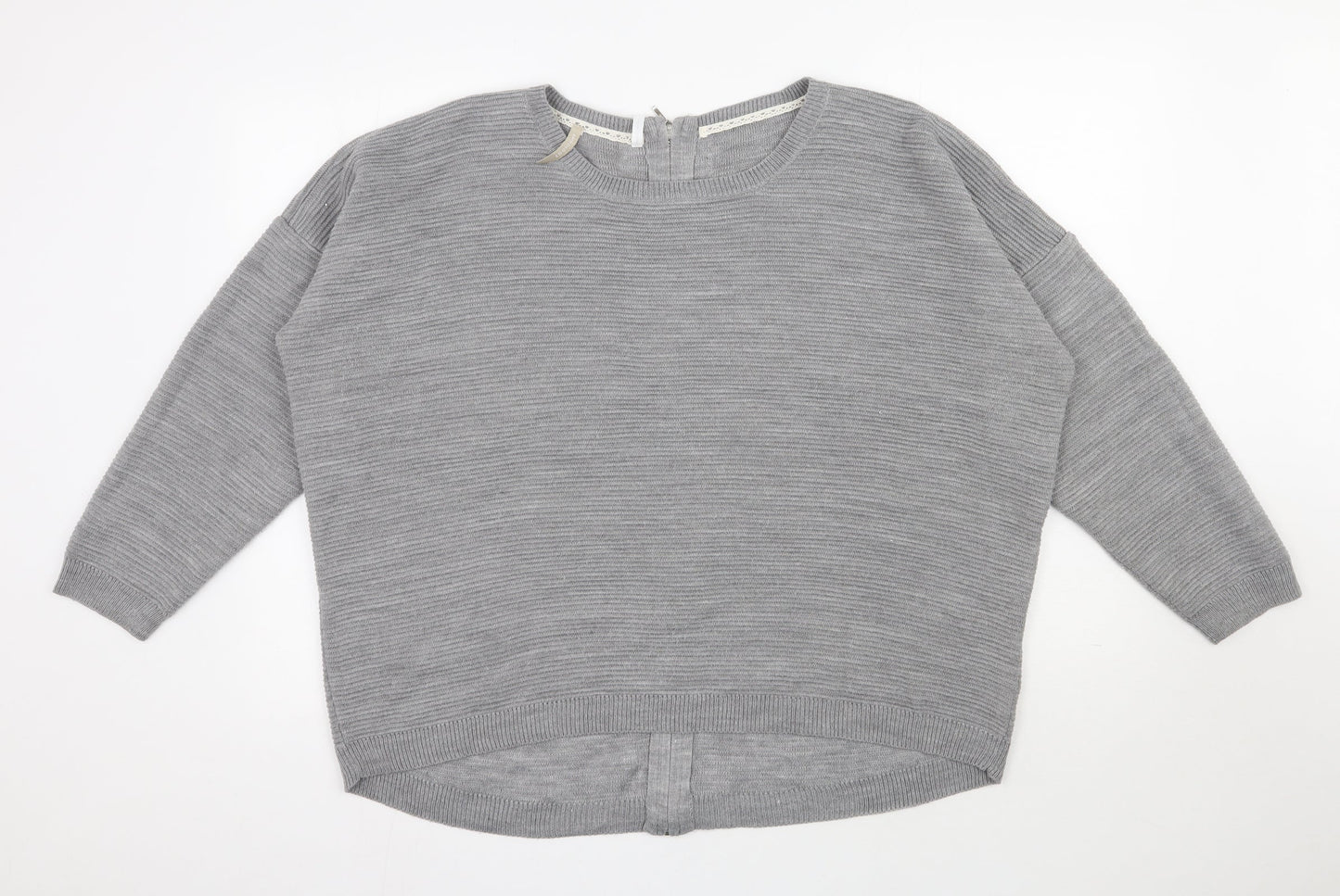 Anthology Womens Grey Scoop Neck  Acrylic Pullover Jumper Size 20
