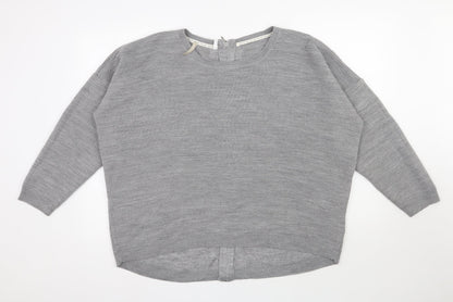 Anthology Womens Grey Scoop Neck  Acrylic Pullover Jumper Size 20