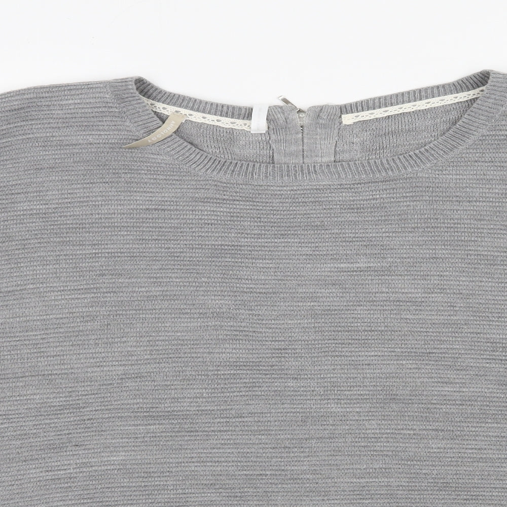 Anthology Womens Grey Scoop Neck  Acrylic Pullover Jumper Size 20