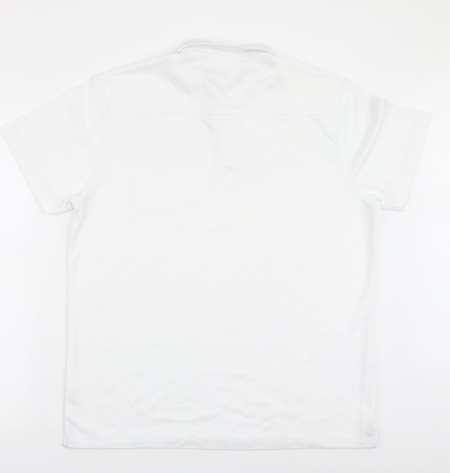 Carabou Mens White  Polyester  Polo Size XL Collared Button