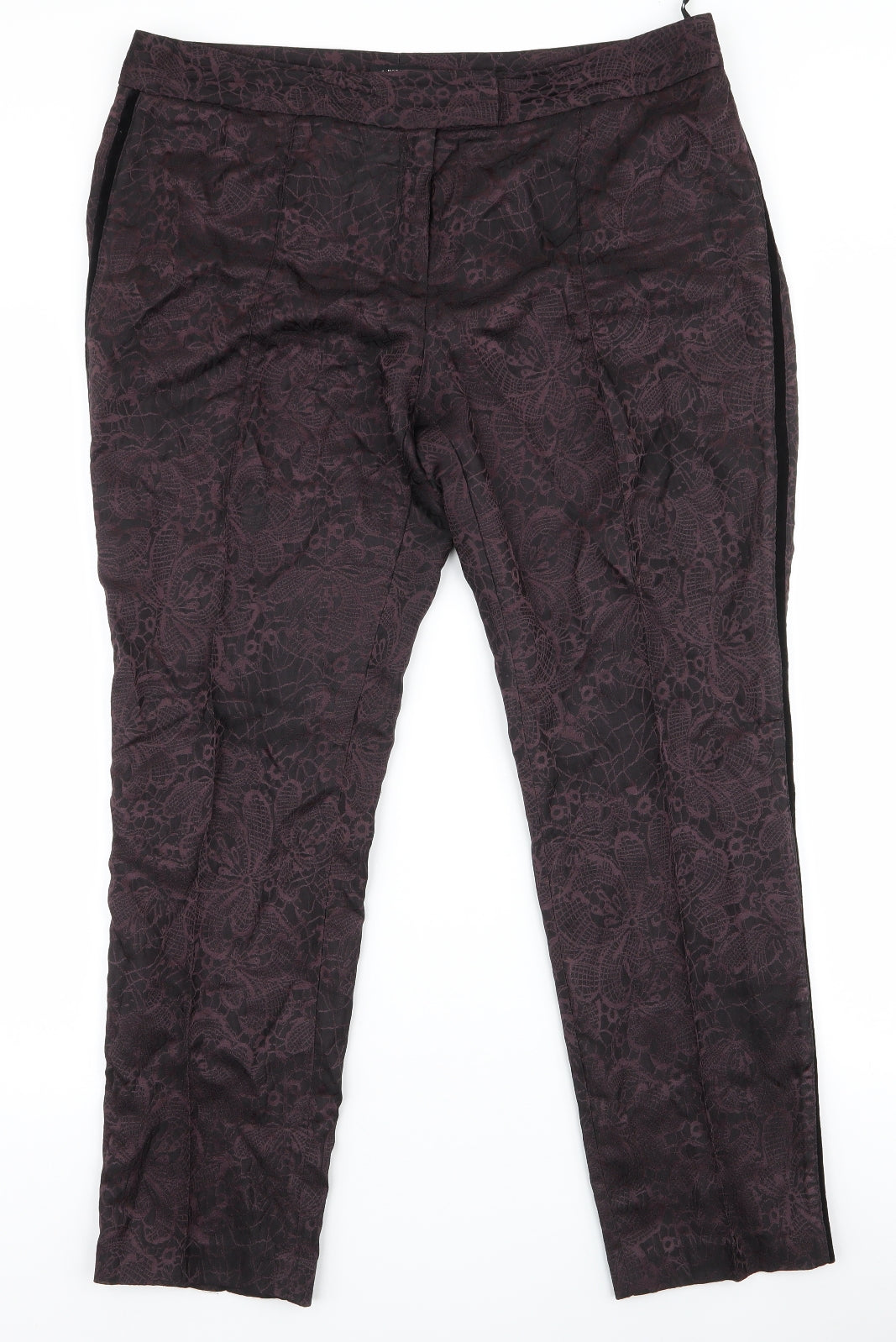 Womens UK Size 14 Per Una Regular Fit Dress Pants Brown Trousers