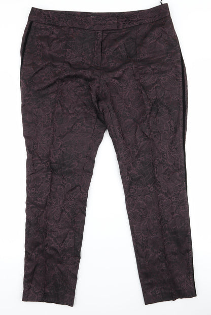 Womens UK Size 14 Per Una Regular Fit Dress Pants Brown Trousers